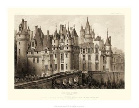 Framed Petite Sepia Chateaux II Print