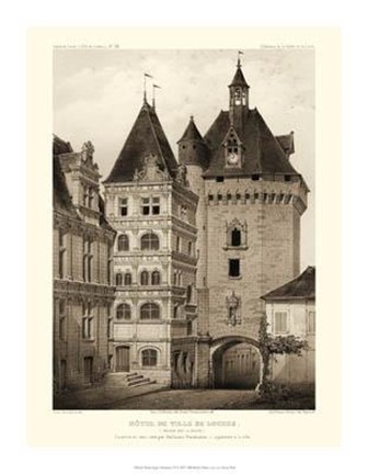 Framed Petite Sepia Chateaux VI Print