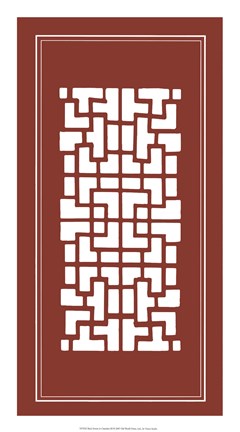 Framed Shoji Screen In Cinnabar III Print