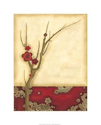 Framed Crimson Branch II Print