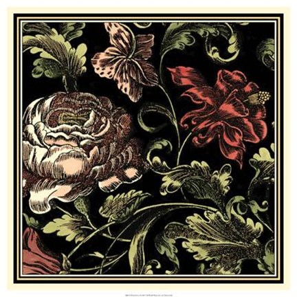 Framed Floral Fancy I Print