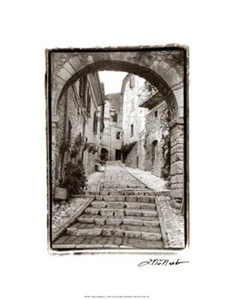 Framed Village Passageway Print
