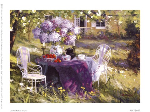 Framed Lilac Tea Party Print