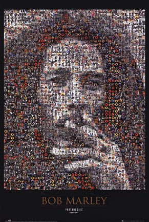 Framed Bob Marley - Photomosaic Print