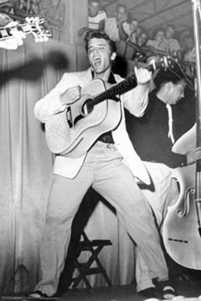 Framed Elvis Presley - Live On Stage 1955 Print