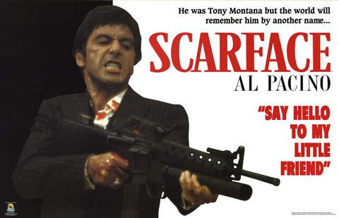 Framed Scarface - Horizontal Gun Print