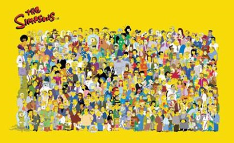 Framed Simpsons - Characters Print