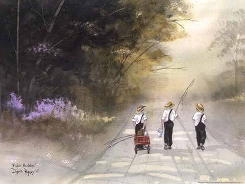 Framed Fishin' Buddies Print