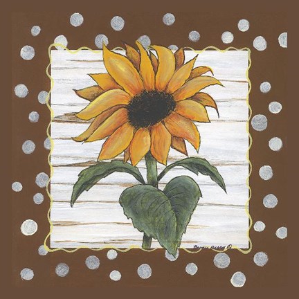 Framed Polka Dot Sunflower Print
