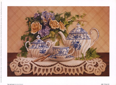 Framed Tea And Lace I Print