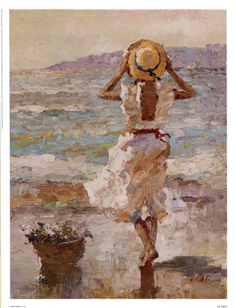 Framed Seaside Summer I Print