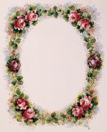 Framed Garland Of Roses Print