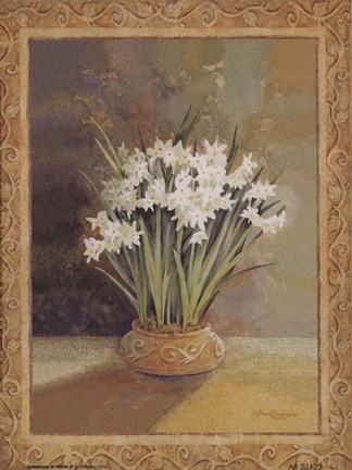 Framed Symphony In White II Print