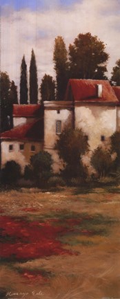 Framed Red Roofs I - Detail Print