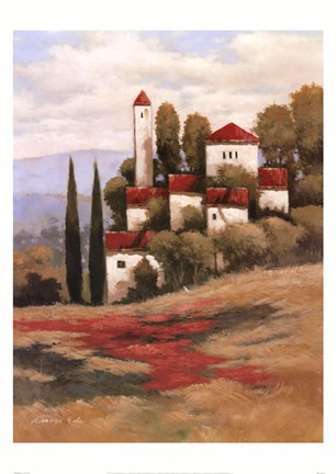 Framed Red Roofs II Print