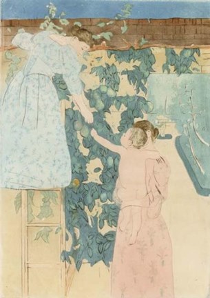 Framed Gathering Fruit Print