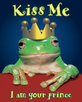 Framed Frog Prince - Kiss Me Print