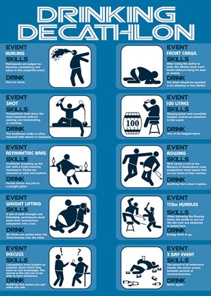 Framed Drinking Decathlon Print