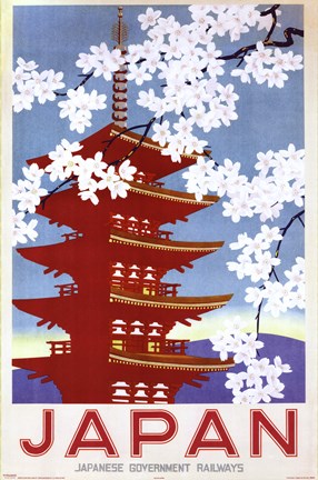 Framed Japan Railways (Blossom) Print