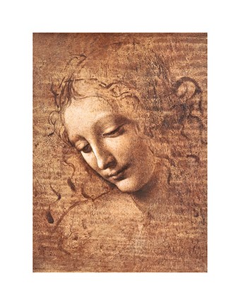 Framed Female Head (La Scapigliata), Print