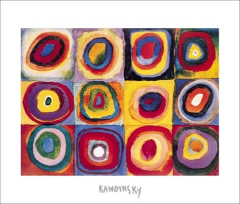 Framed Farbstudie Quadrate Print