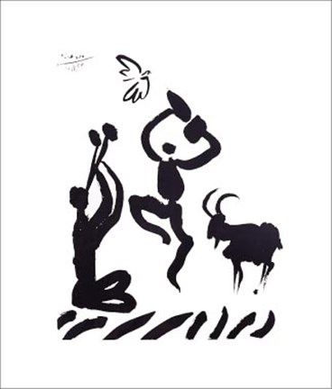 Framed Flute Player Print