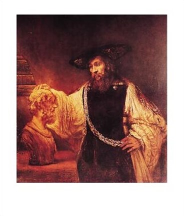 Framed Aristotle with Bust Of Homer Print