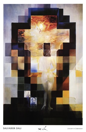 Framed Gala Contemplating the Mediterranean Sea Which at Twenty Meters Becomes the Portrait of Abraham Lincoln, c.1976 Print