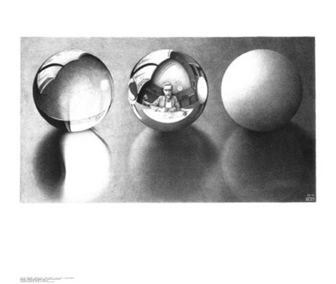 Framed Three Spheres II Print