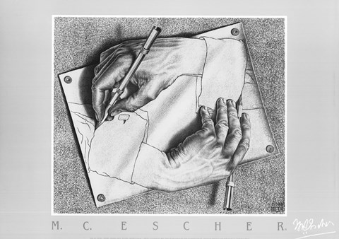 Framed Drawing Hands Print