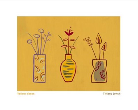 Framed Yellow Vases Print