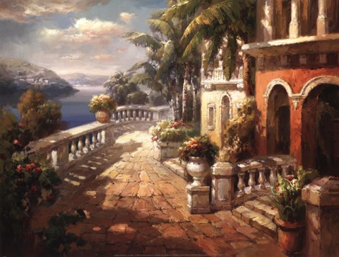 Framed Seaside Terrace Print