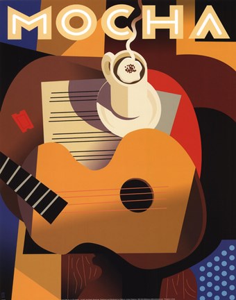 Framed Cubist Mocha Print
