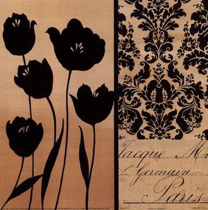 Framed Noir Et Creme I Print