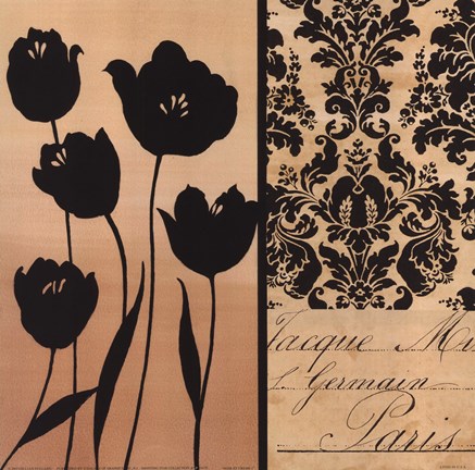 Framed Noir Et Creme I Print