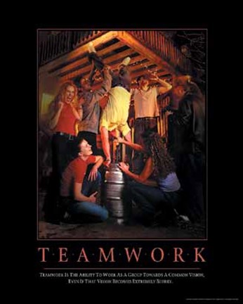 Framed Teamwork - Keg Stand Print