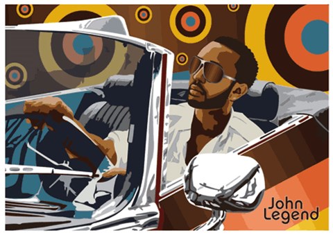 Framed John Legend - Car Print