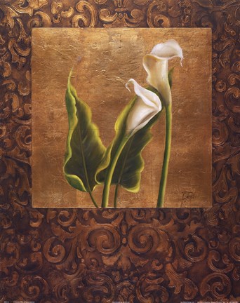 Framed Calla Lily With Arabesque II Print