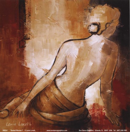 Framed Seated Woman I Print
