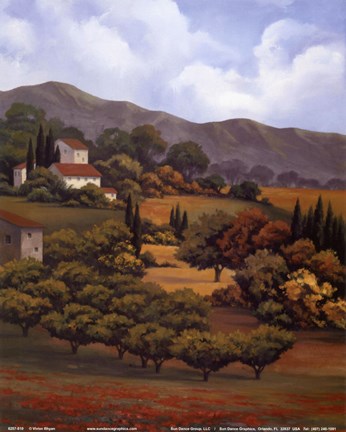 Framed Italian Countryside I Print