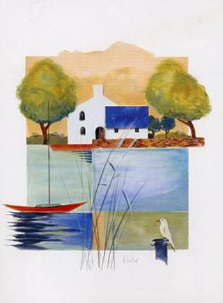 Framed Village By The Bay IV Print