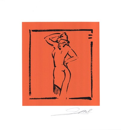 Framed Hot Stuff - Light Orange - hand signed open serigraph Print