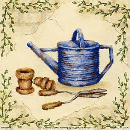 Framed Watering Cans I Print