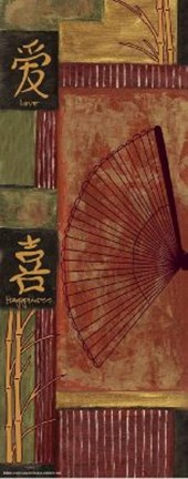 Framed Asian Fan Panel - Left Print