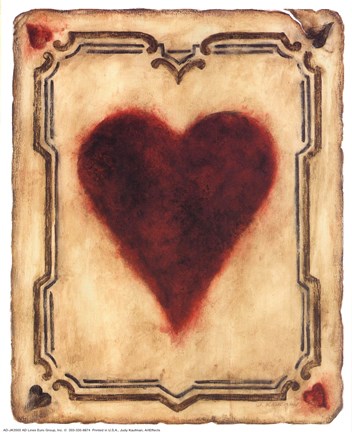 Framed Card Suits - Hearts Print