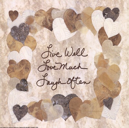 Framed Live Well, Love Much, Laugh Often Print