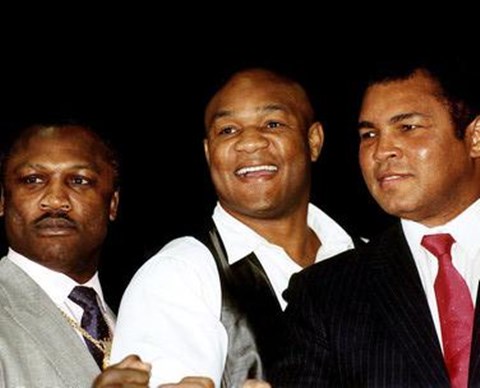 Framed Muhammad Ali, Joe Frazier and George Forman Print