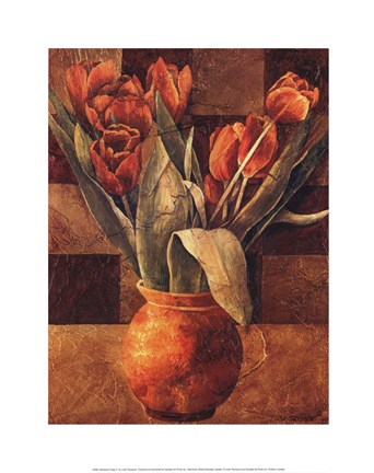 Framed Checkered Tulips II Print