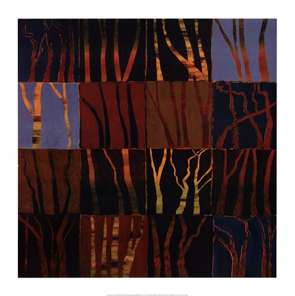 Framed Red Trees I Print