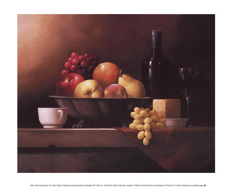 Framed Wine and Cheese Print